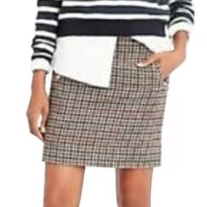 J. Crew Women’s Tweed Houndstooth Wool Mini Skirt - Multicolor, Size 2